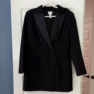 H&M Black Double-Breasted Blazer Dress